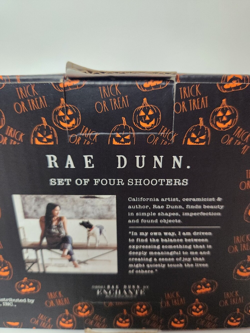 Rae Dunn Clear Shooter Glasses with Black and Orange Lettering - Set of 4 - Picture 5 of 8